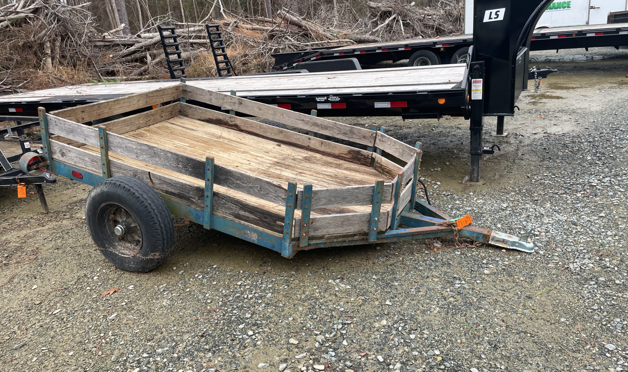 1991  USED Wood Sides 5x8 Utility Trailer 3K GVWR