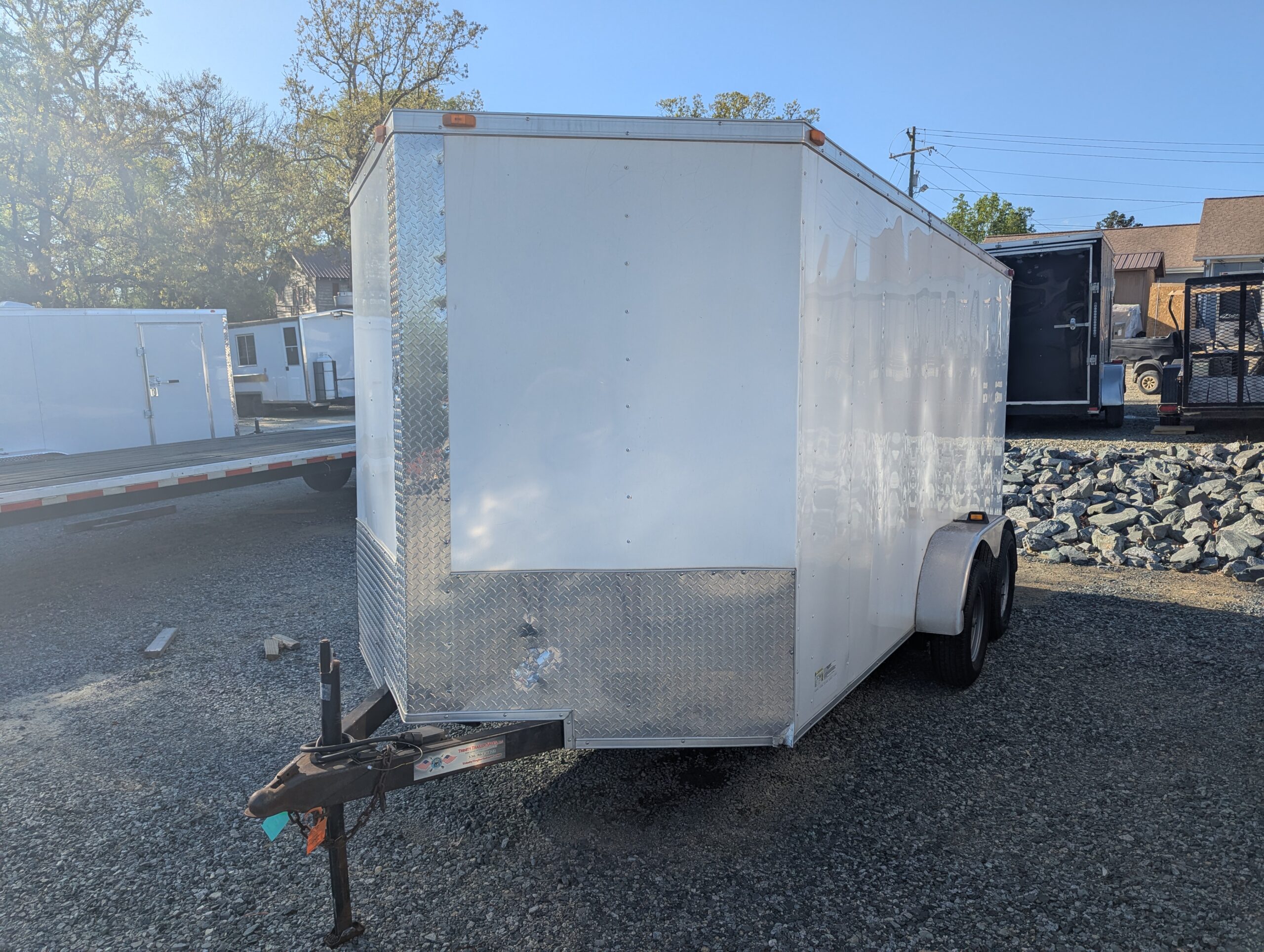 2018 South Ga Cargo USED 7X14 ENCLOSED WITH RAMP WHITE 7K -