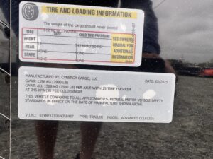 2025 Cynergy 6x12 Enclosed Trailer Pro Series Slant-V Ramp 3K GVWR
