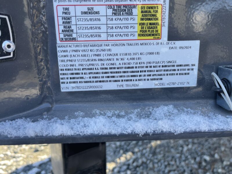 2025 Horizon HZ7 7x12 Dump Trailer 2' sides 15K GVWR for sale in Thomasville - Image 10