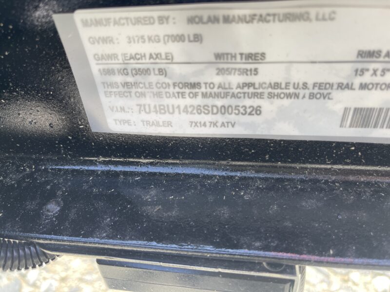 2025 Nolan 7x14 ATV Utility Landscape Trailer 7K GVWR - - Image 6